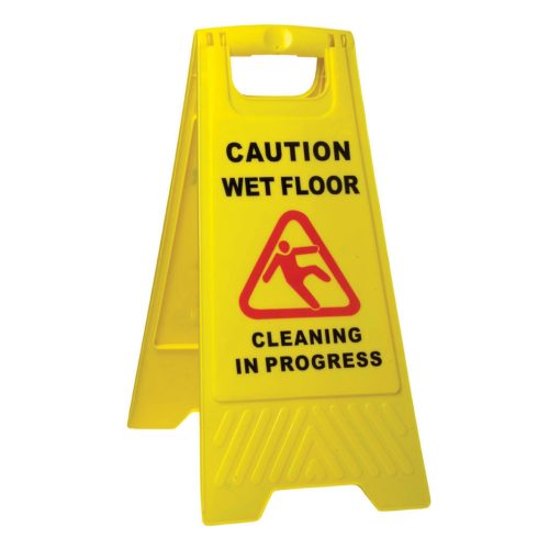 SABC-2420A_CautionWetFloorCleaningInProgressA-Frame_Yellow