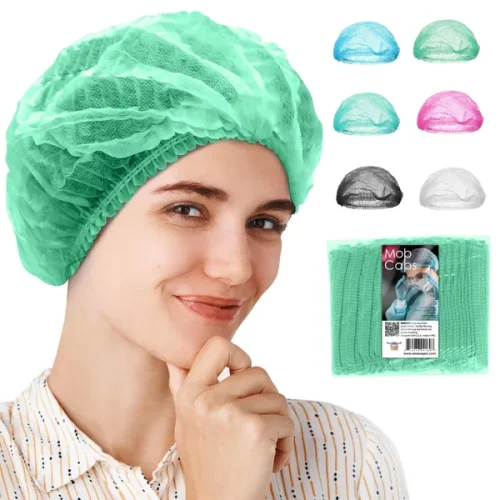 green-disposable-bouffant-caps-medical-21-inches-pack-of-100-disposable-surgical-cap-spunbond-polypropylene-disposable-hair-covers-for-nurses-breathable-disposable-hair-cap-medical